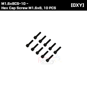 M1.6x8CS-10 - Hex Cap Screw M1.6x8, 10 PCS